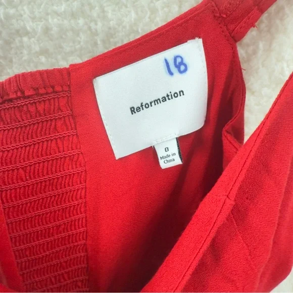 Reformation Bryson Dress in Cherry Red New Size O - Picture 7 of 14